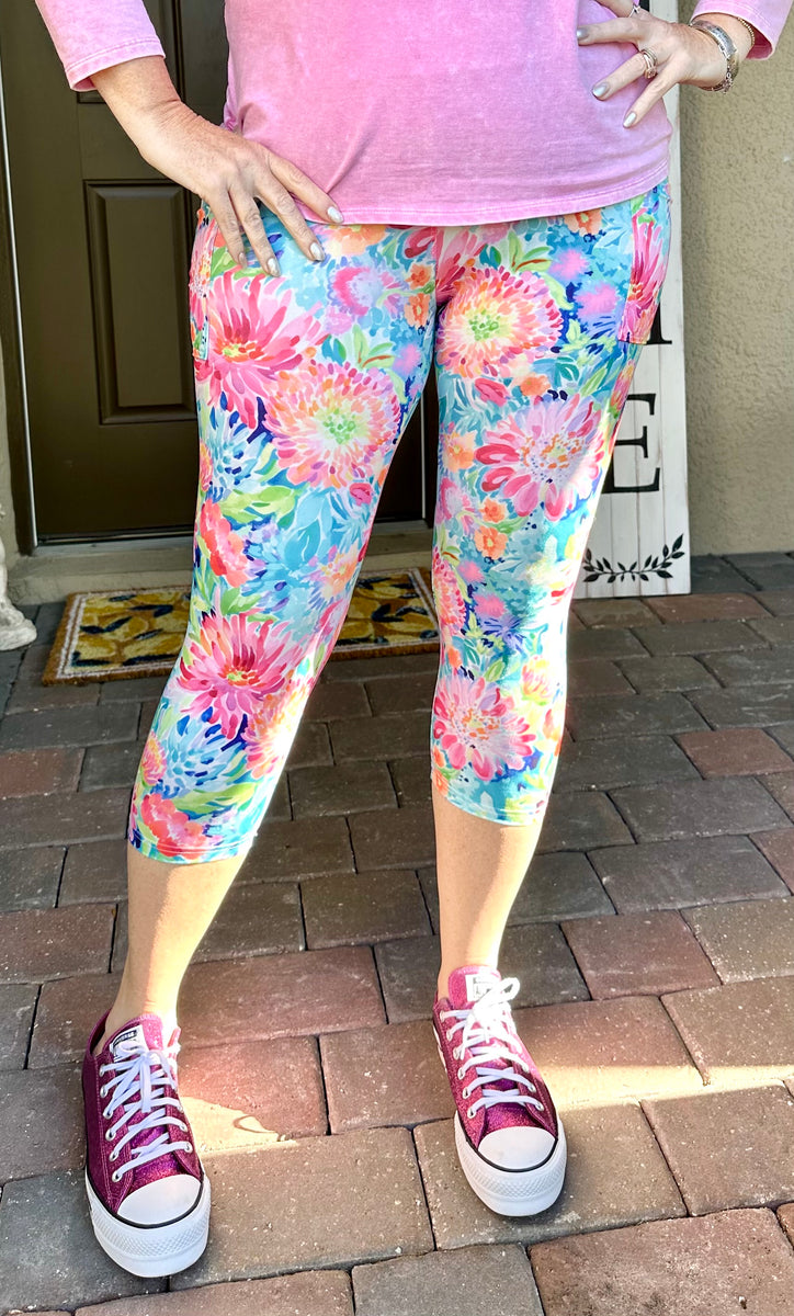 Lilly Spring Floral with Side Pocket Leggings Lost Princess Apparel