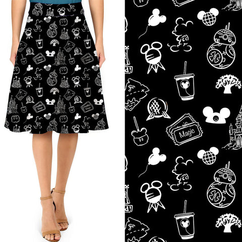 Pre-Order for Park Print Swing Skirt with Pockets - Due to arrive early/mid June 2024