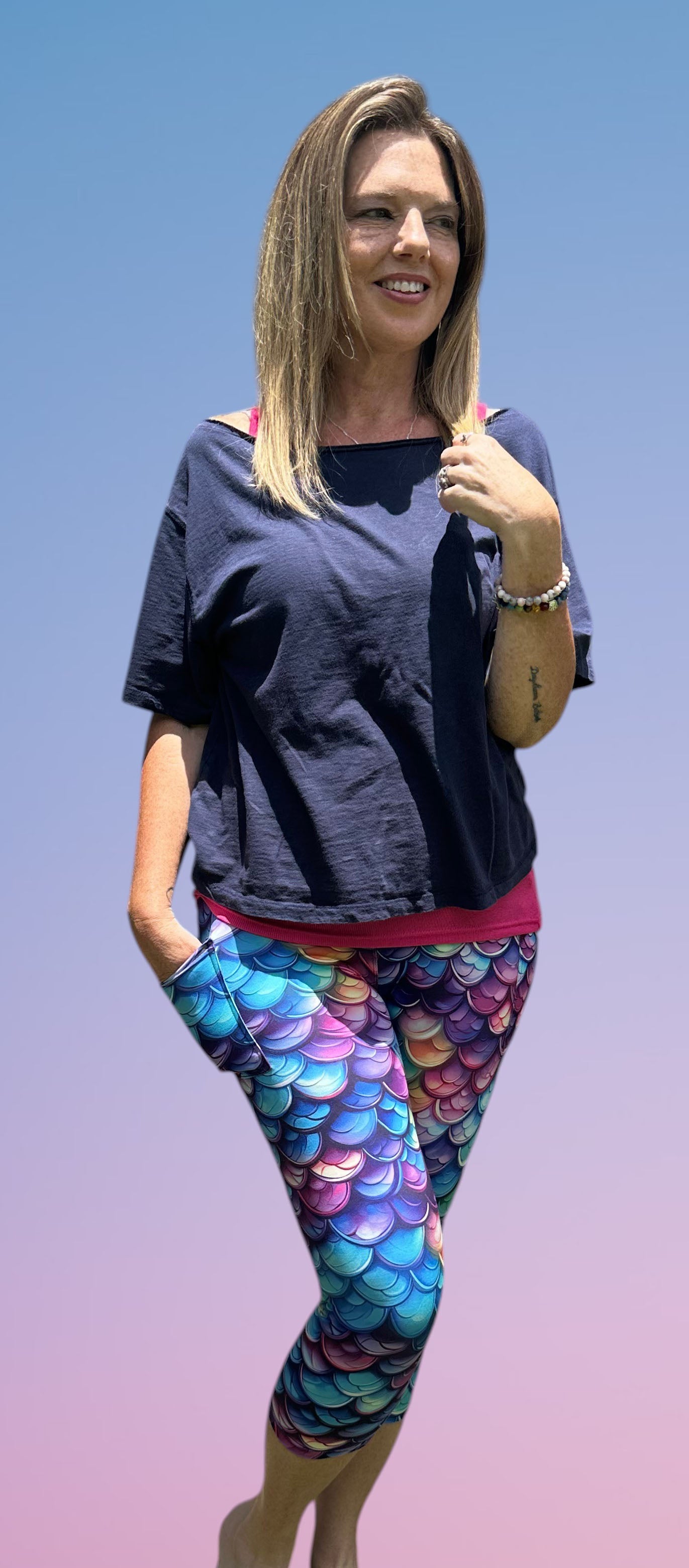 Mermaid Scales W/Pockets Leggings