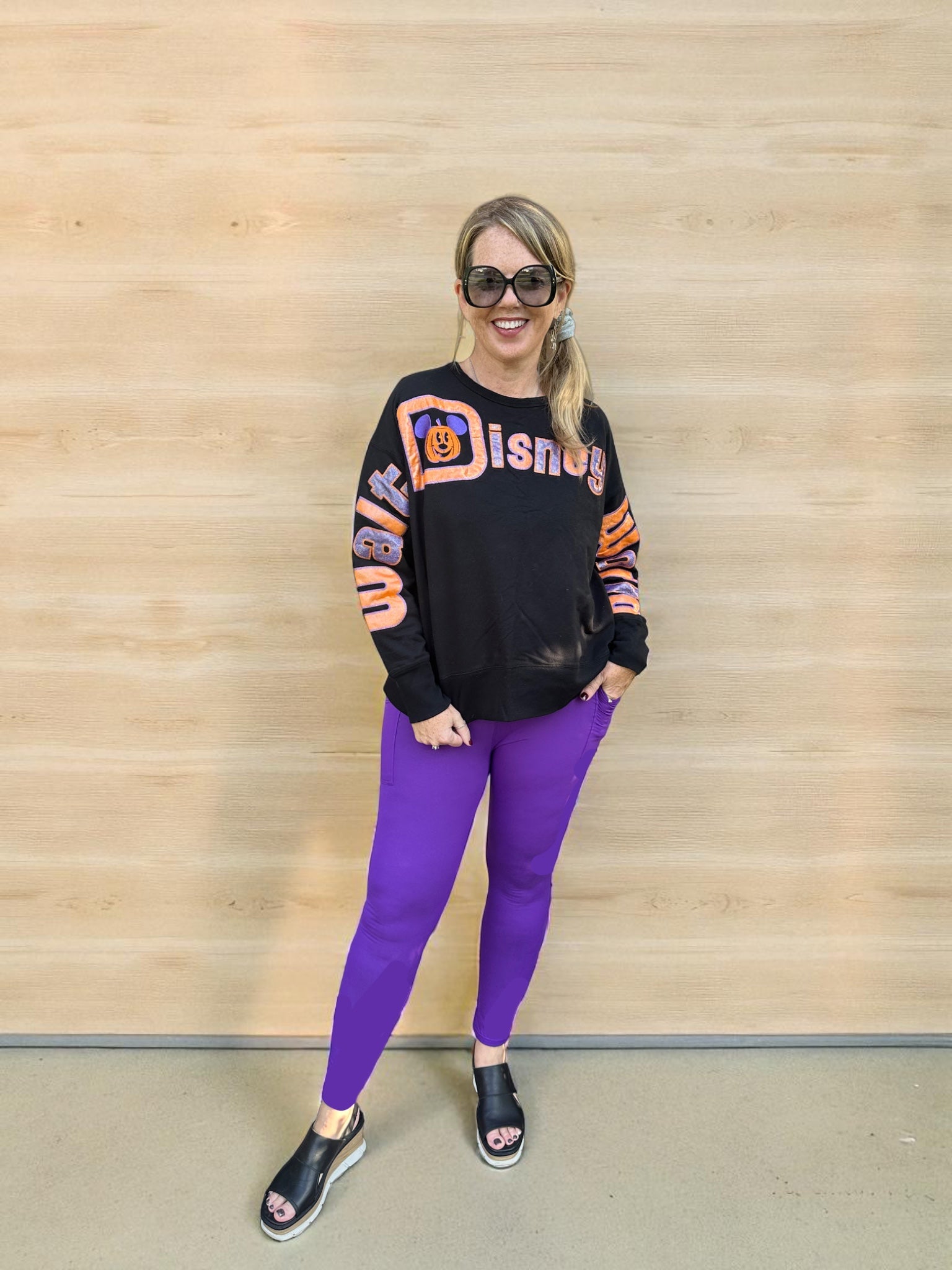 Solid Dark Purple W/Pockets Leggings
