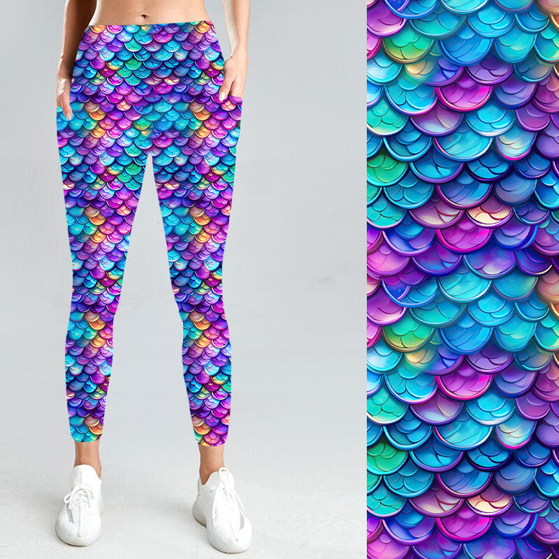 Mermaid Scales W/Pockets Leggings