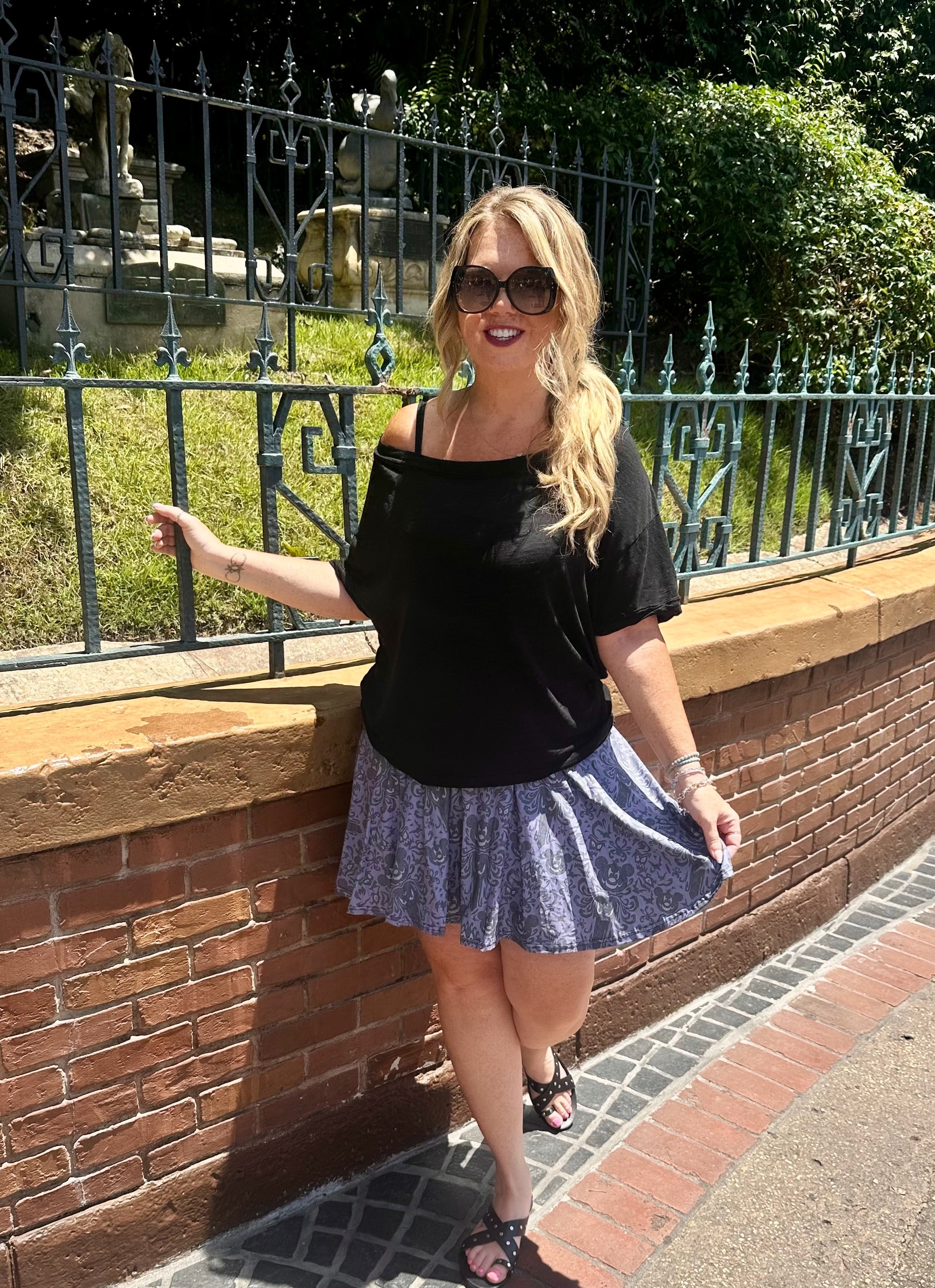 Mickey Mansion Wallpaper Skort W/Pockets