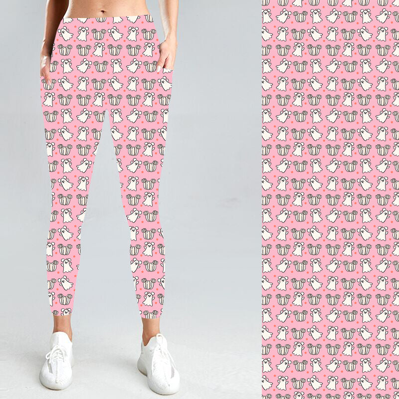 Pre-Order Pastel Ghosts W/Pockets Leggings - Due to arrive Late September 2025