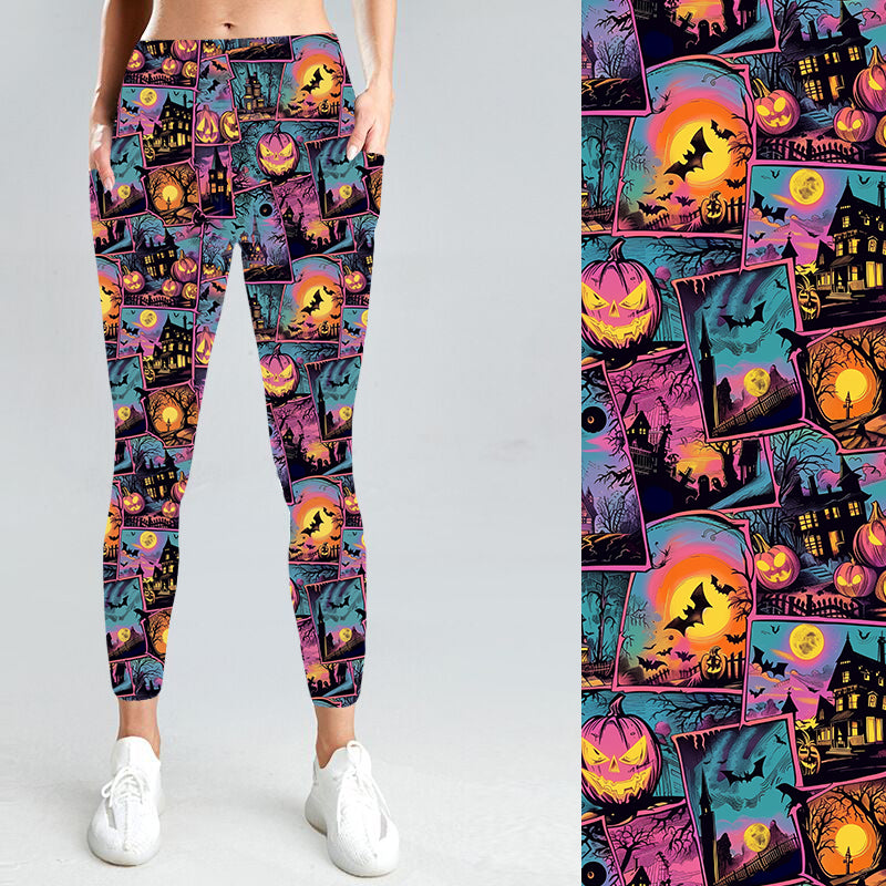 Pre-Order Retro Halloween W/Pockets Leggings - Due to arrive mid/late August 2025
