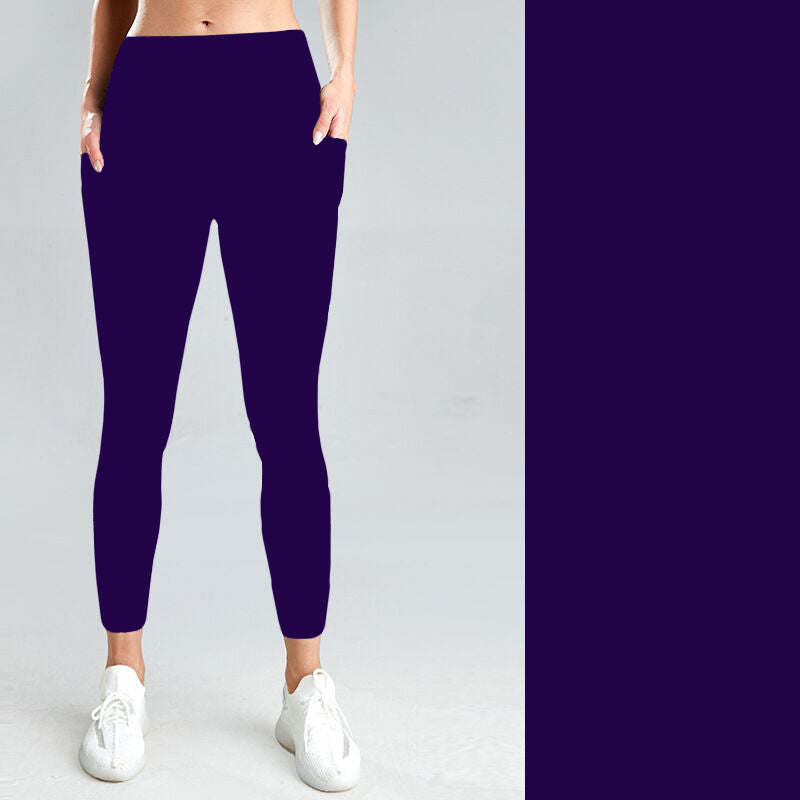 Pre-Order Solid Dark Purple W/Pockets Leggings - Due to arrive Late September 2025