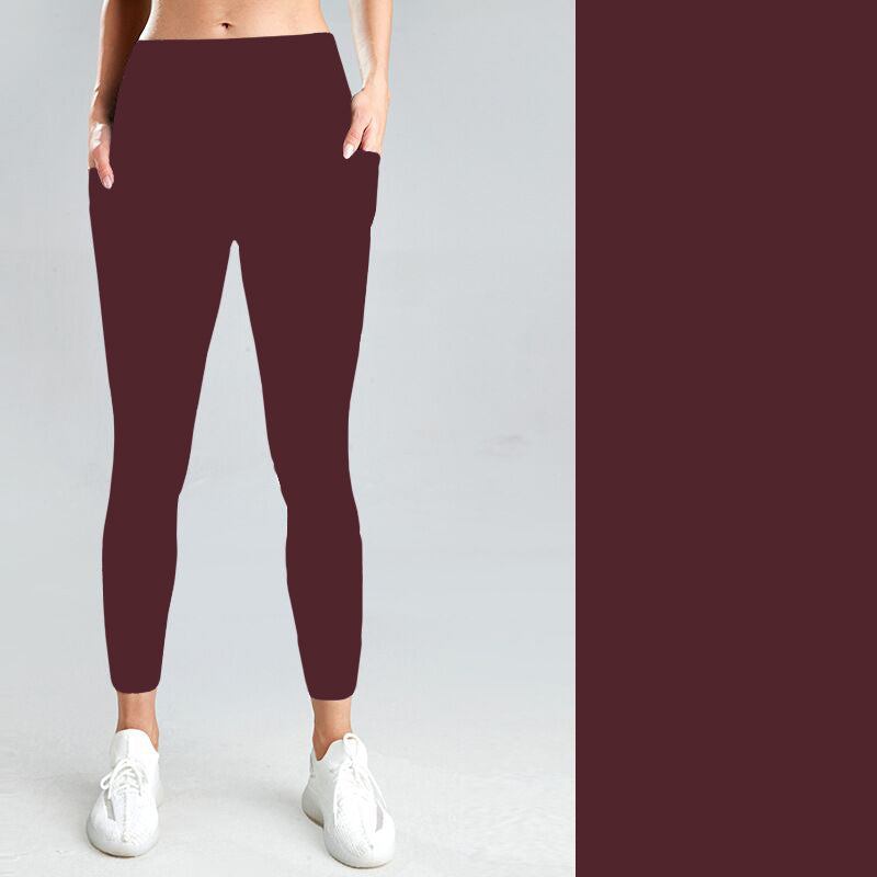 Pre-Order Solid Wine W/Pockets Leggings - Due to arrive early/mid January 2026