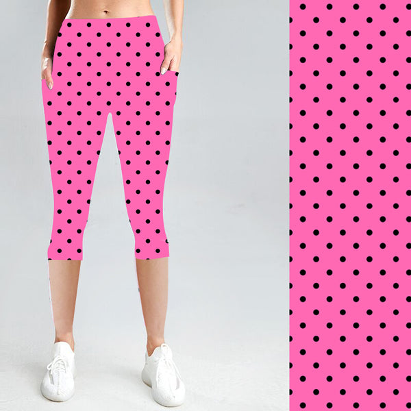 Pink Polka Dots with Side Pocket Leggings