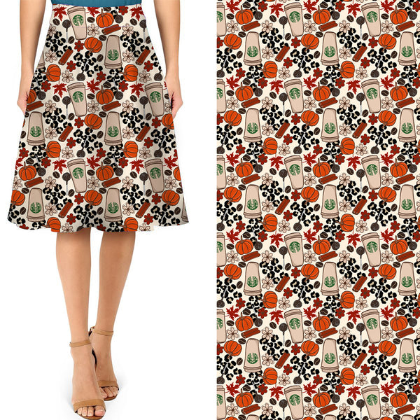 Autumn Vibes Swing Skirt with Pockets