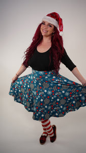 Fancy Holiday Swing Skirt with Pockets