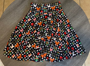 Mouse Check Swing Skirt with Pockets