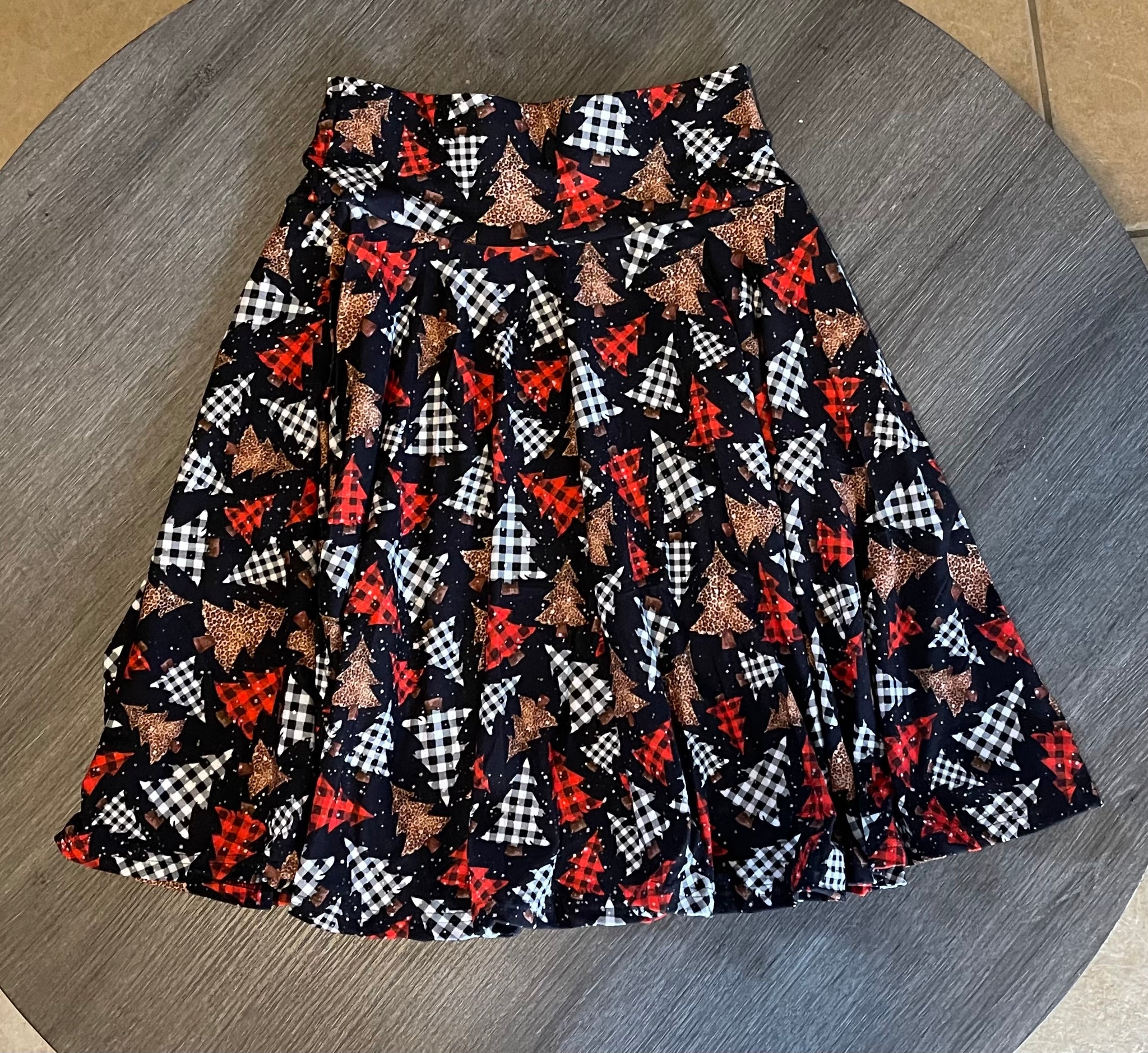 Trendy Trees Swing Skirt with Pockets