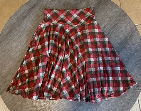 Christmas Plaid Swing Skirt with Pockets