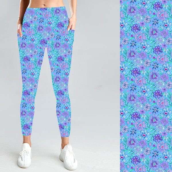 Lilly Flowers with Side Pocket Leggings