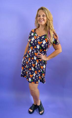 3/4 Length Sleeve Magical Halloween Gracie Dress